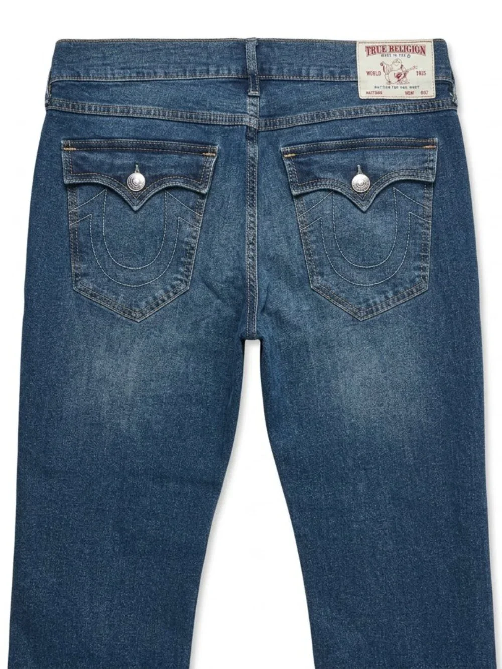 True Religion Jeans Mens 36 x 28 Ricky Big T Relaxed Straight Flap Pocket Denim